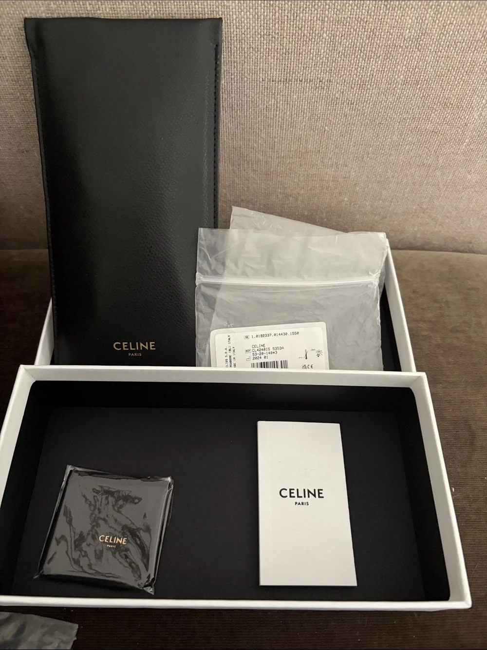 Celine Crystal-Embellished Round Sunglasses - Gold Frame, Black Lenses